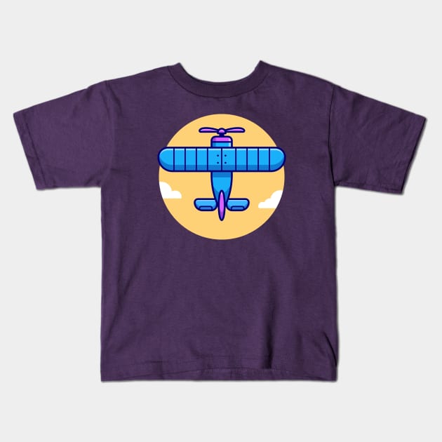 Vintage Plane Cartoon Kids T-Shirt by Catalyst Labs